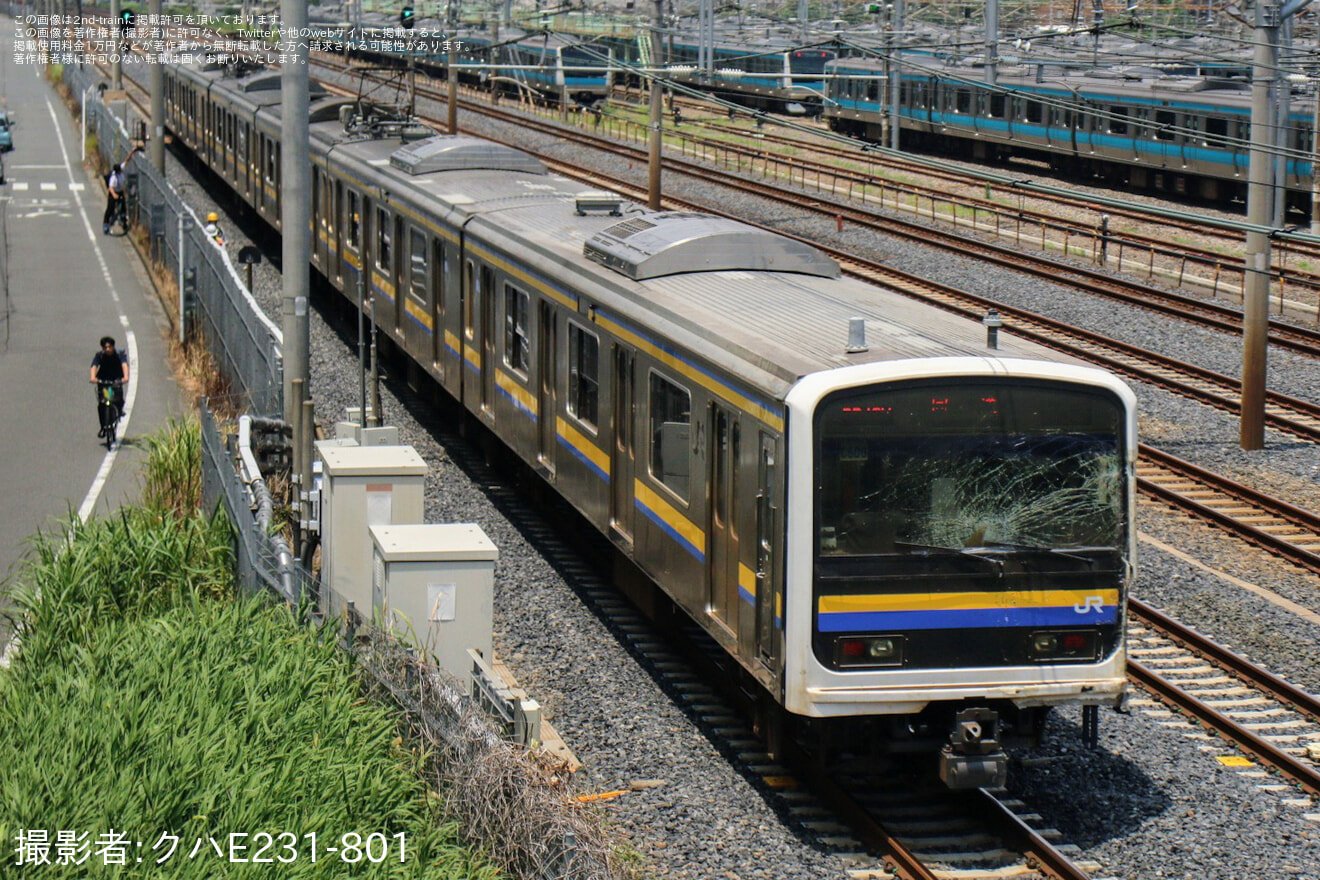 【JR東】踏切事故当該の209系マリC606編成 大宮総合車両センター入場の拡大写真