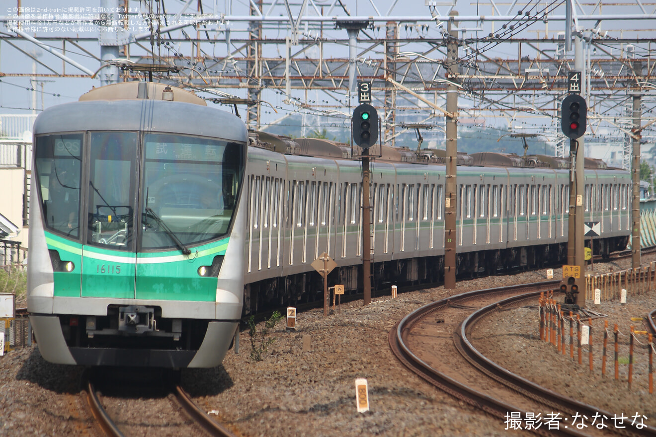 【メトロ】16000系16115F使用 常磐緩行線内試運転の拡大写真