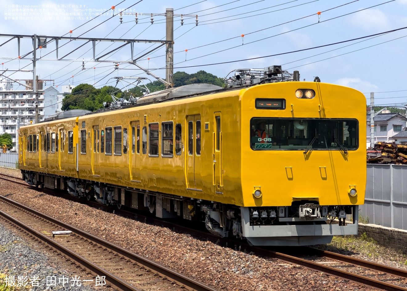 【JR西】115系G-05編成下関総合車両所本所構内試運転の拡大写真