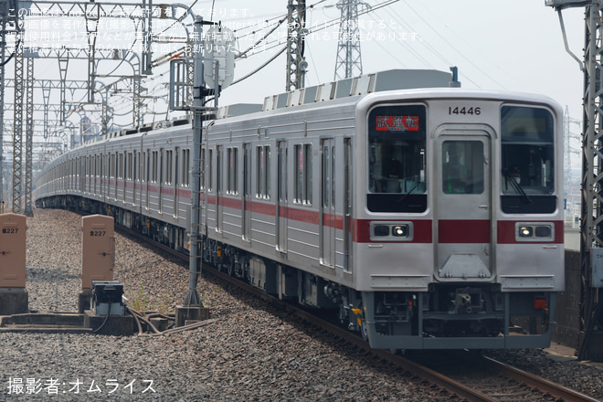 新越谷駅で撮影された【東武】10030型11638F+11446F 南栗橋工場出場試運転