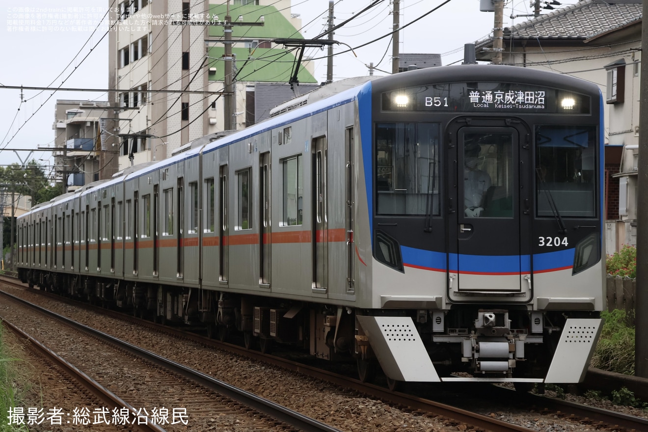 【京成】3200形が初めてB51運用(所定4両運用)を代走の拡大写真
