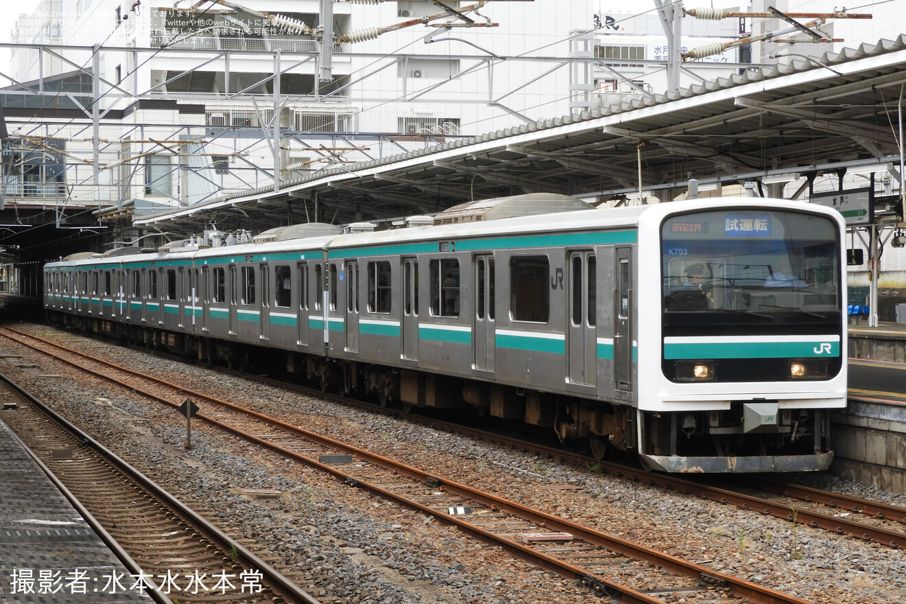 【JR東】E501系K753編成が常磐線・水戸線で試運転の拡大写真