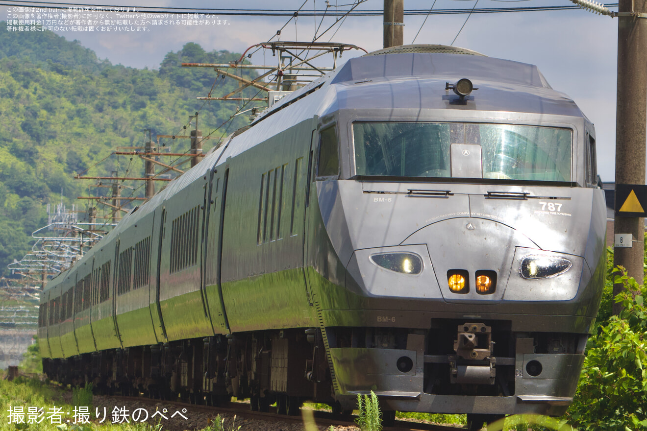【JR九】特急みどり号を787系が代走の拡大写真