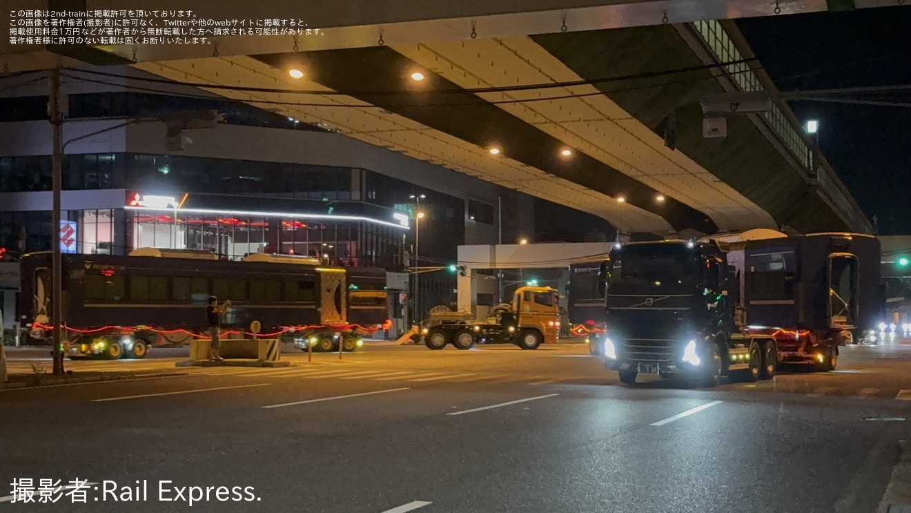 【京阪】3000系プレミアムカー2両化に伴う3953号車、3954号車陸送の拡大写真