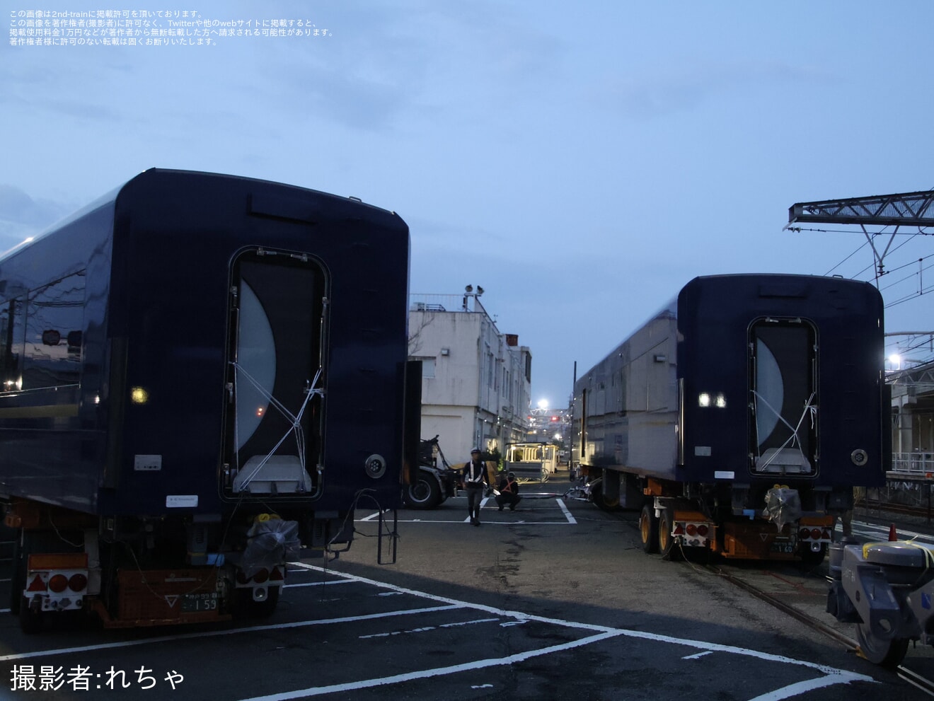 【京阪】3000系プレミアムカー2両化に伴う3955号車、3956号車陸送の拡大写真