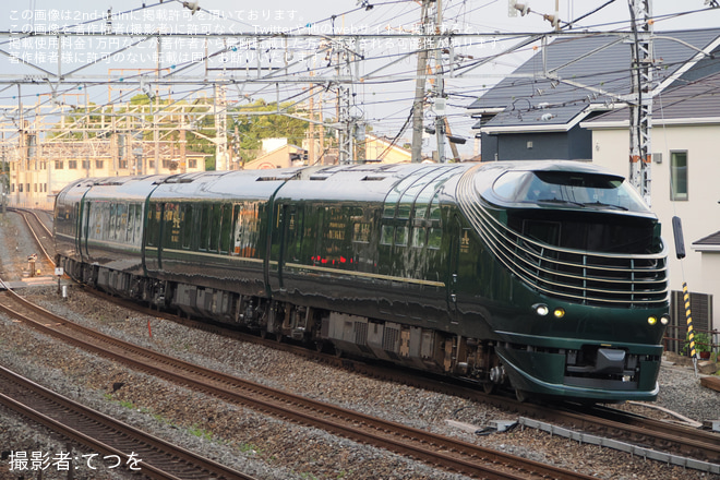 【JR西】87系「TWILIGHTEXPRESS瑞風」後藤総合車両所出場(20250723)を山崎～島本間で撮影した写真