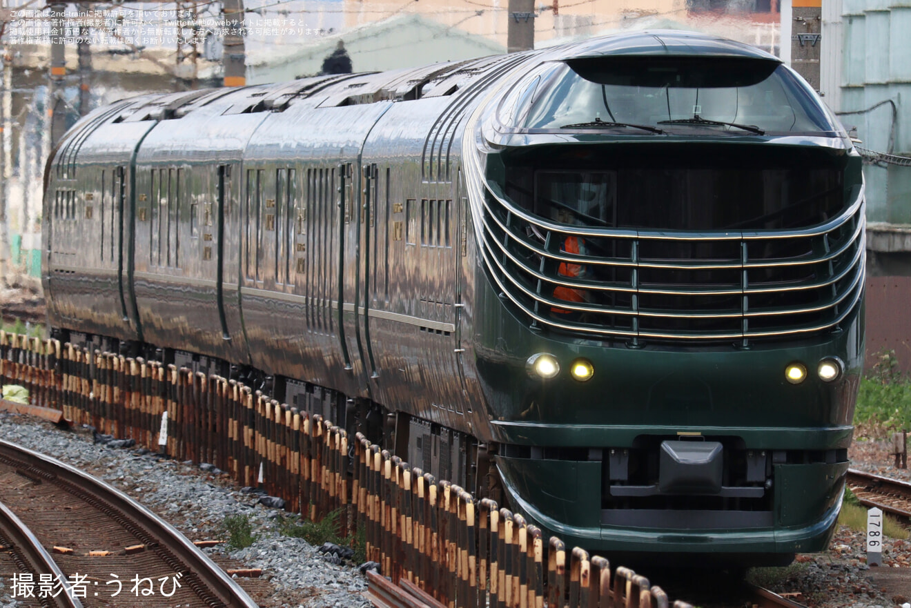 【JR西】87系「TWILIGHTEXPRESS瑞風」琵琶湖線内で試運転の拡大写真