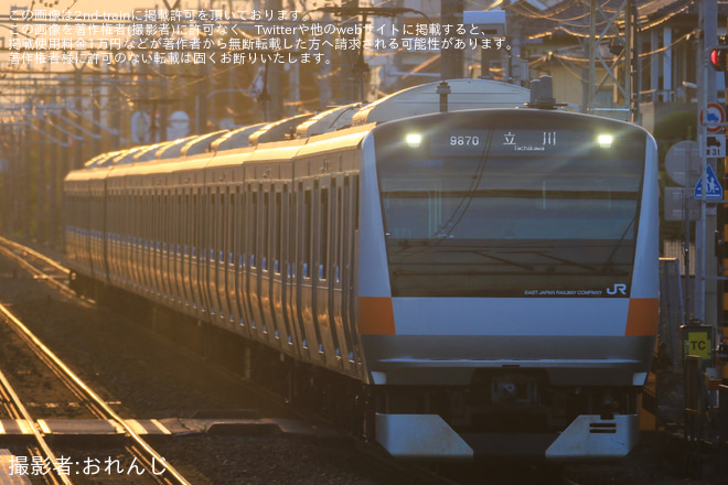 中神駅で撮影された【JR東】昭和記念公園花火大会に伴う臨時列車が青梅線で運転