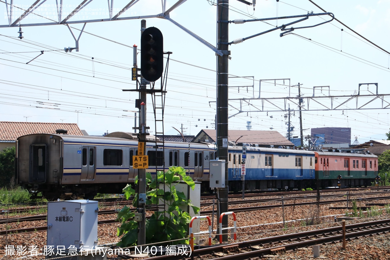 【JR東】クモヤ143-52+クモユニ143-1+クハE216-2001が構内移動の拡大写真