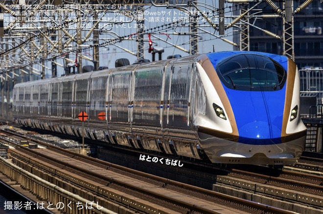 宇都宮駅で撮影された【JR東】E7系F4編成新幹線総合車両センター出場回送