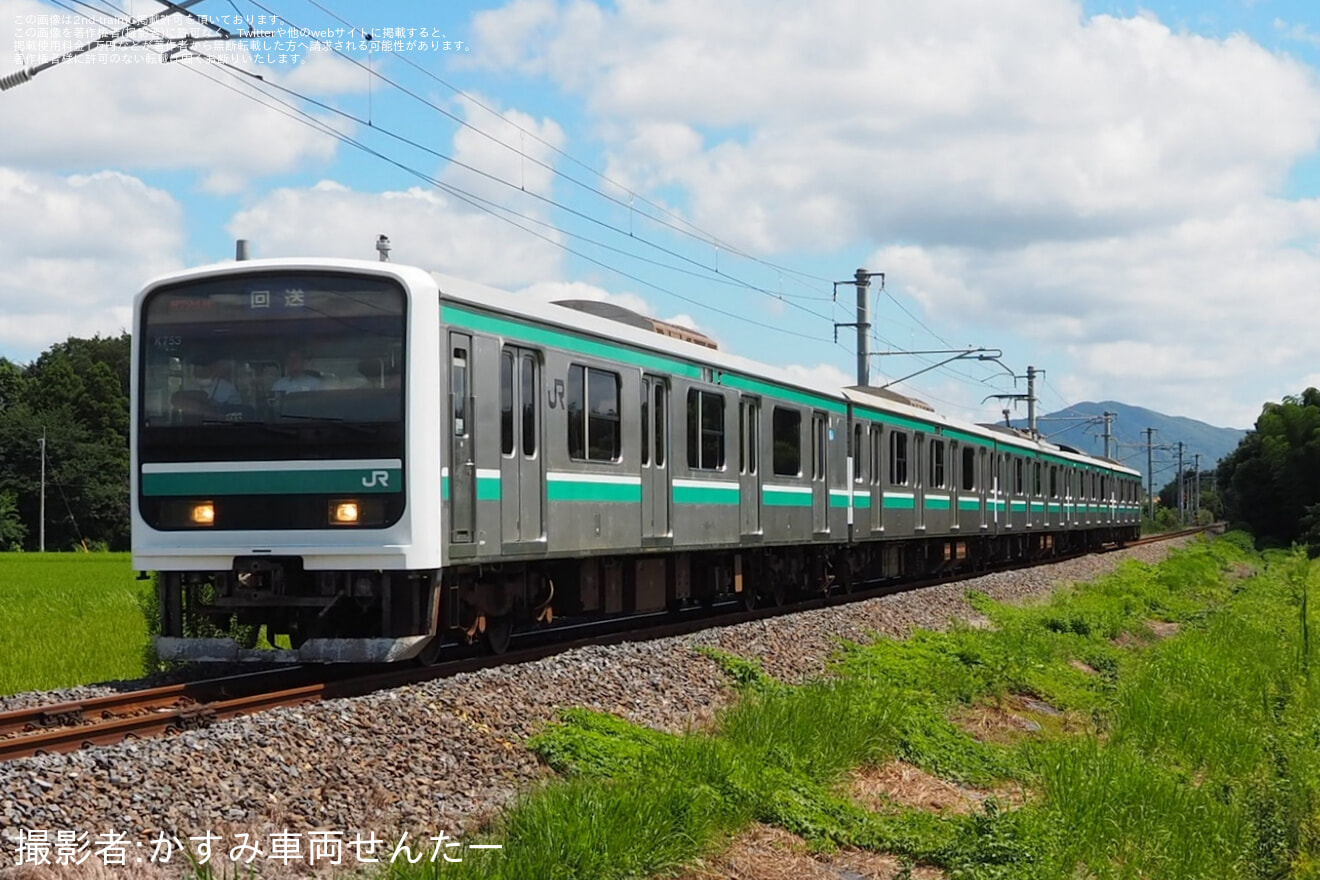 【JR東】E501系K753編成が郡山総合車両センターへ回送の拡大写真