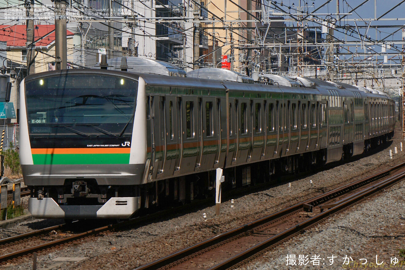 【JR東】E233系コツE-06編成 東京総合車両センターから出場回送の拡大写真