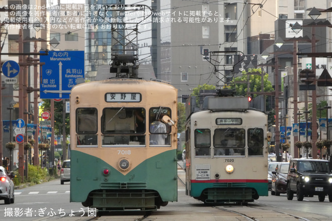 【地鉄】北日本新聞納涼花火大会(富山会場)開催に伴う臨時列車運転を富山駅～新富町間で撮影した写真