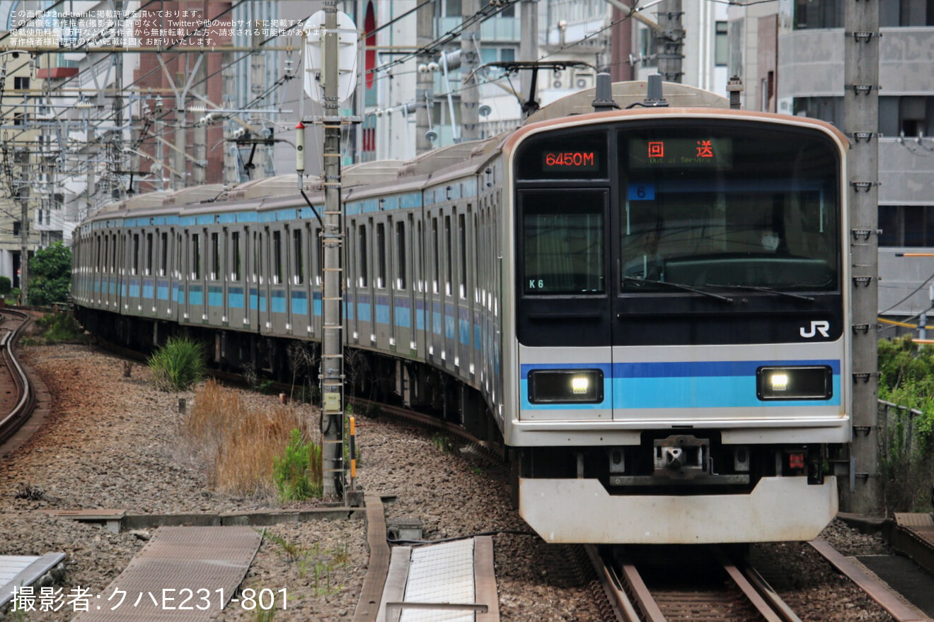 【JR東】E231系ミツK6編成 東京総合車両センターへ入場の拡大写真