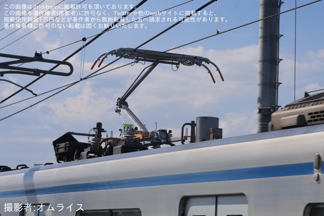 【西武】20000系20151F 地下直車用のパンタグラフと同じものへ換装を元加治駅で撮影した写真