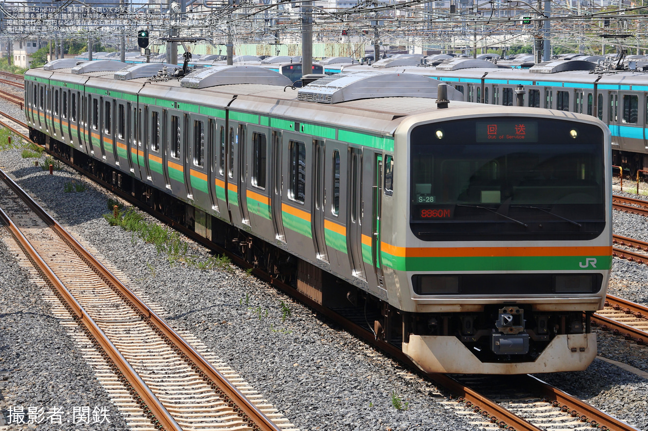 【JR東】E231系S-28編成大宮総合車両センター出場回送の拡大写真