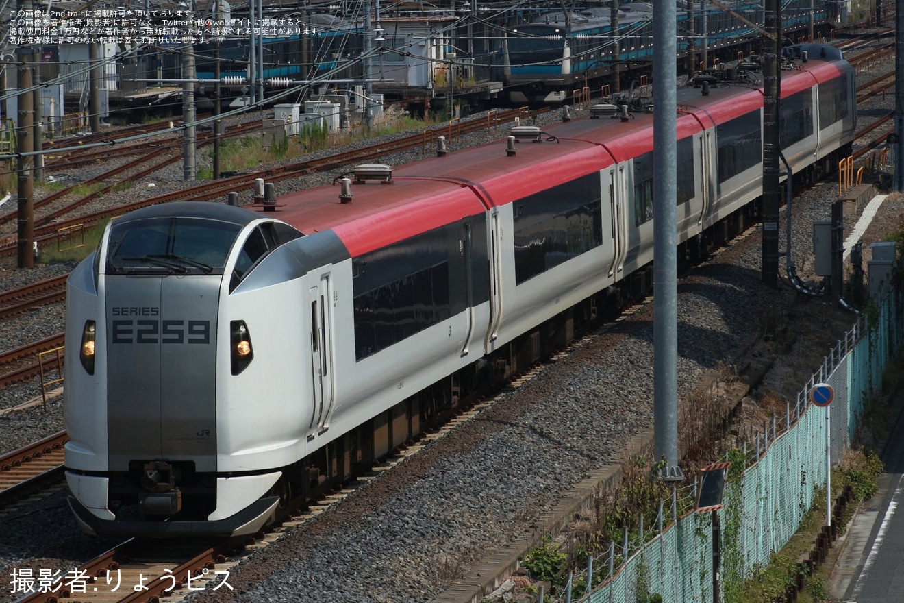 【JR東】E259系Ne019編成大宮総合車両センター入場回送(202508)の拡大写真