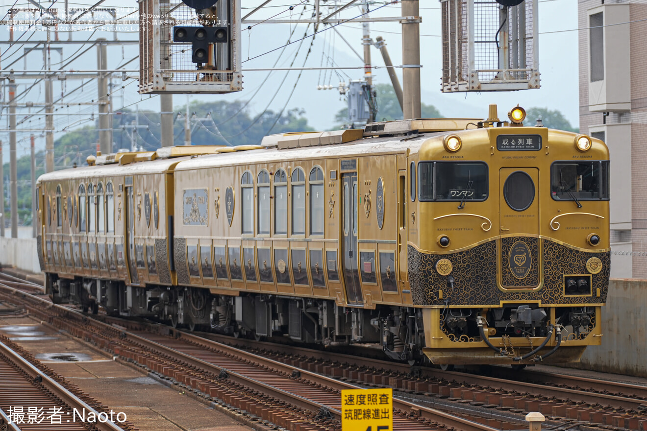 【JR九】或る列車　唐津線に入線 の拡大写真