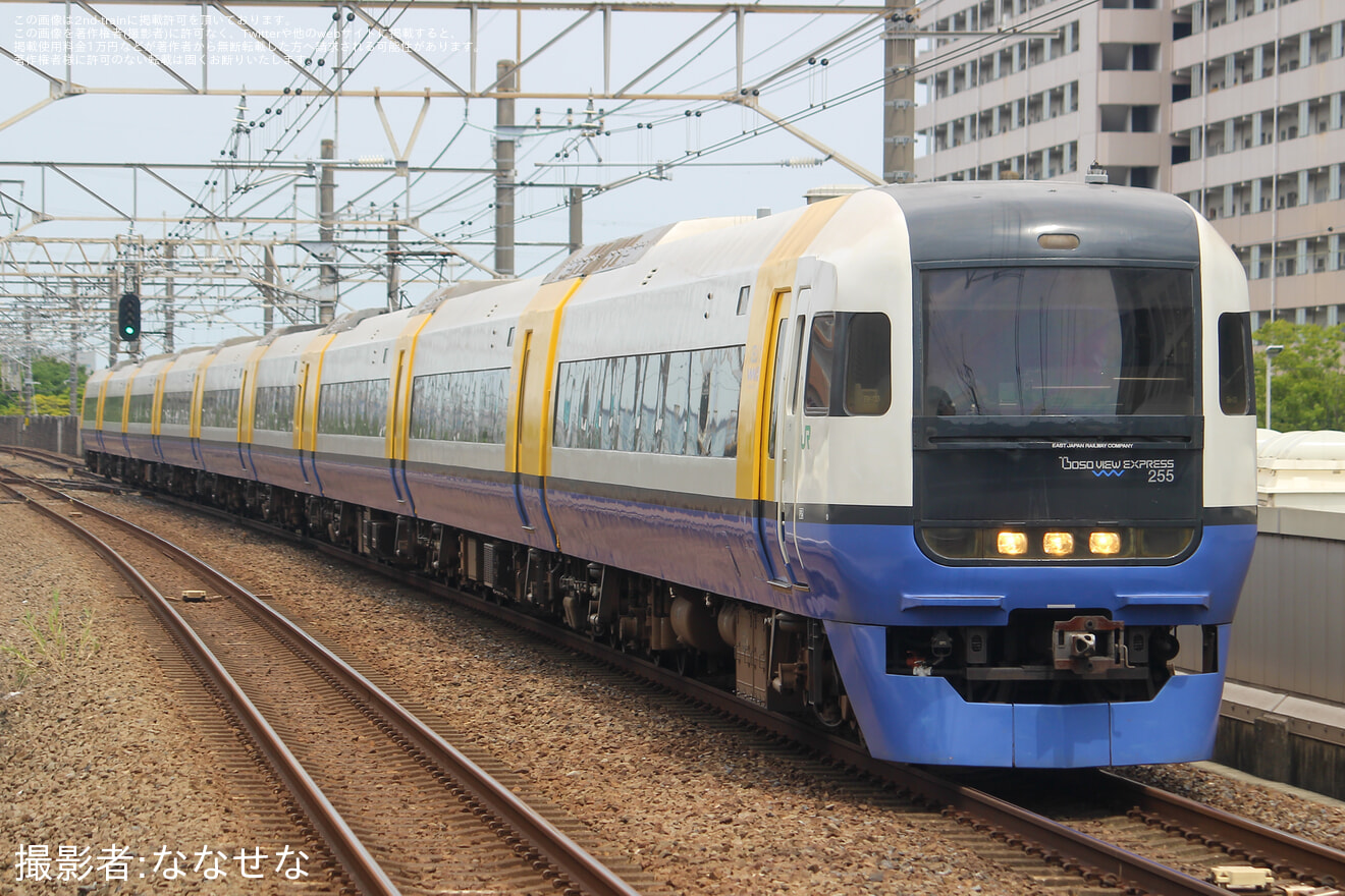 【JR東】255系マリBe-03編成使用 臨時特急「わかしお89号」の拡大写真