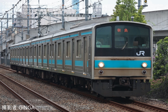 【JR西】205系NE404編成がJR大和路線の天王寺まで営業運転を不明で撮影した写真
