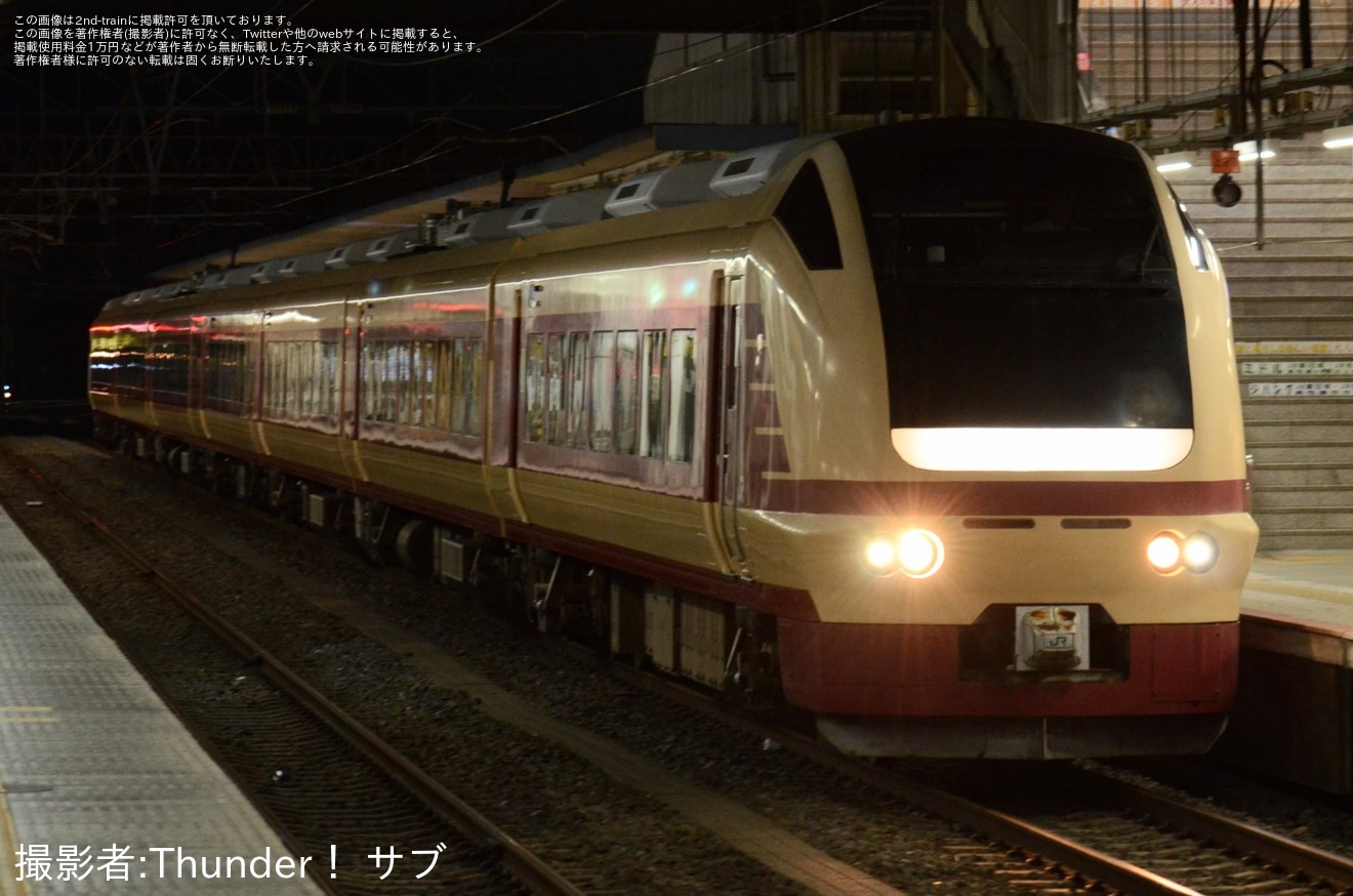【JR東】E653系K70編成「国鉄特急色」編成使用のときわ48号が運転の拡大写真