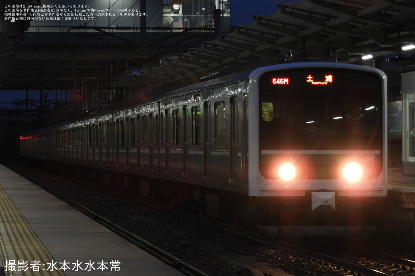 【JR東】約5ヶ月ぶりにE501系が土浦行きを表示して走行の拡大写真
