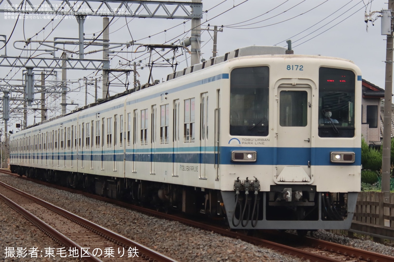 【東武】8000系8172F が車輪転削を終えて返却回送の拡大写真