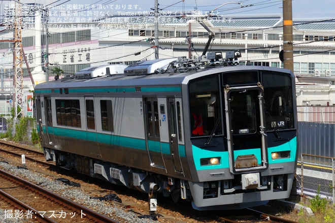 【JR西】125系F1編成吹田総合車両所本所構内試運転を不明で撮影した写真
