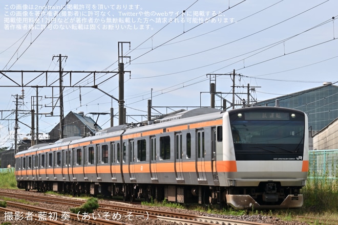 【JR東】E233系0番台青461編成秋田総合車両センター構内試運転を不明で撮影した写真