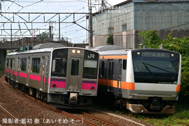 【JR東】E233系0番台青461編成秋田総合車両センター構内試運転を不明で撮影した写真