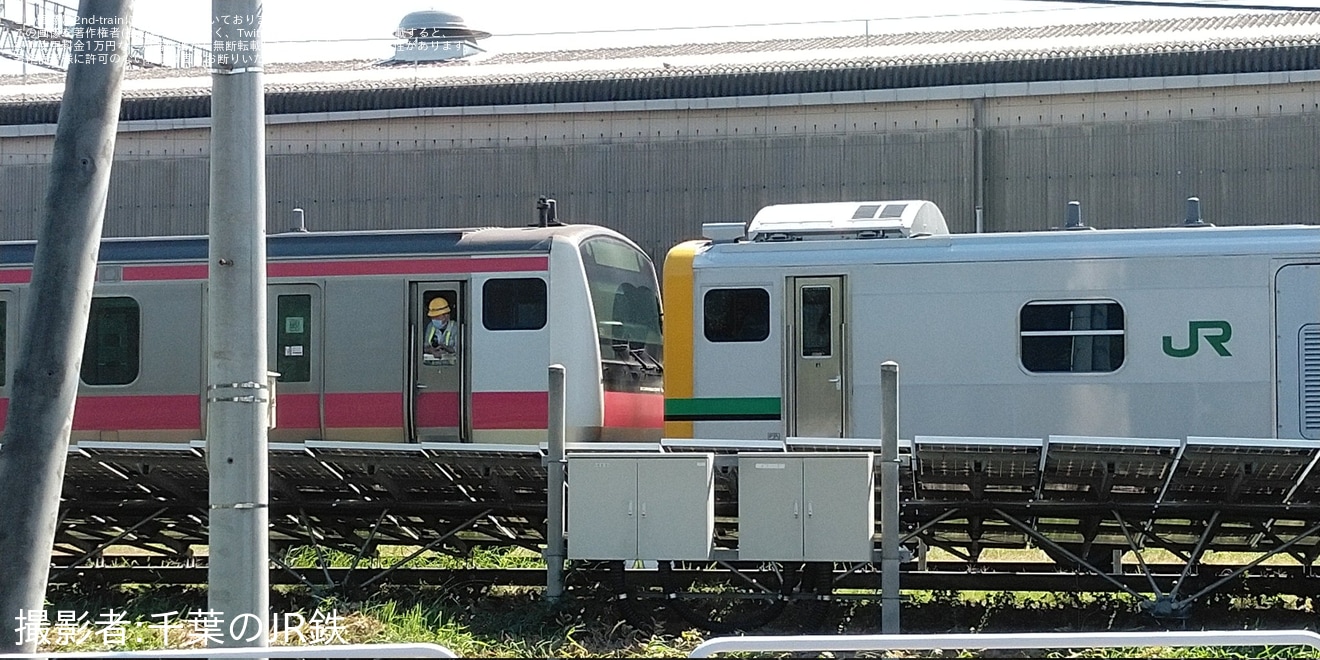 【JR東】E233系5000番台ケヨ501編成とクモヤE493系02編成が連結試験の拡大写真