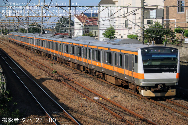 東所沢～新秋津間で撮影された【JR東】E233系トタ青663編成+青461編成 豊田車両センターへ回送