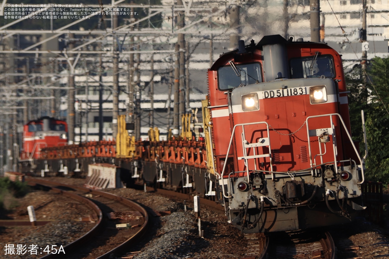 【JR西】DD51-1191とDD51-1183のプッシュプルによる長尾転回工臨運転の拡大写真