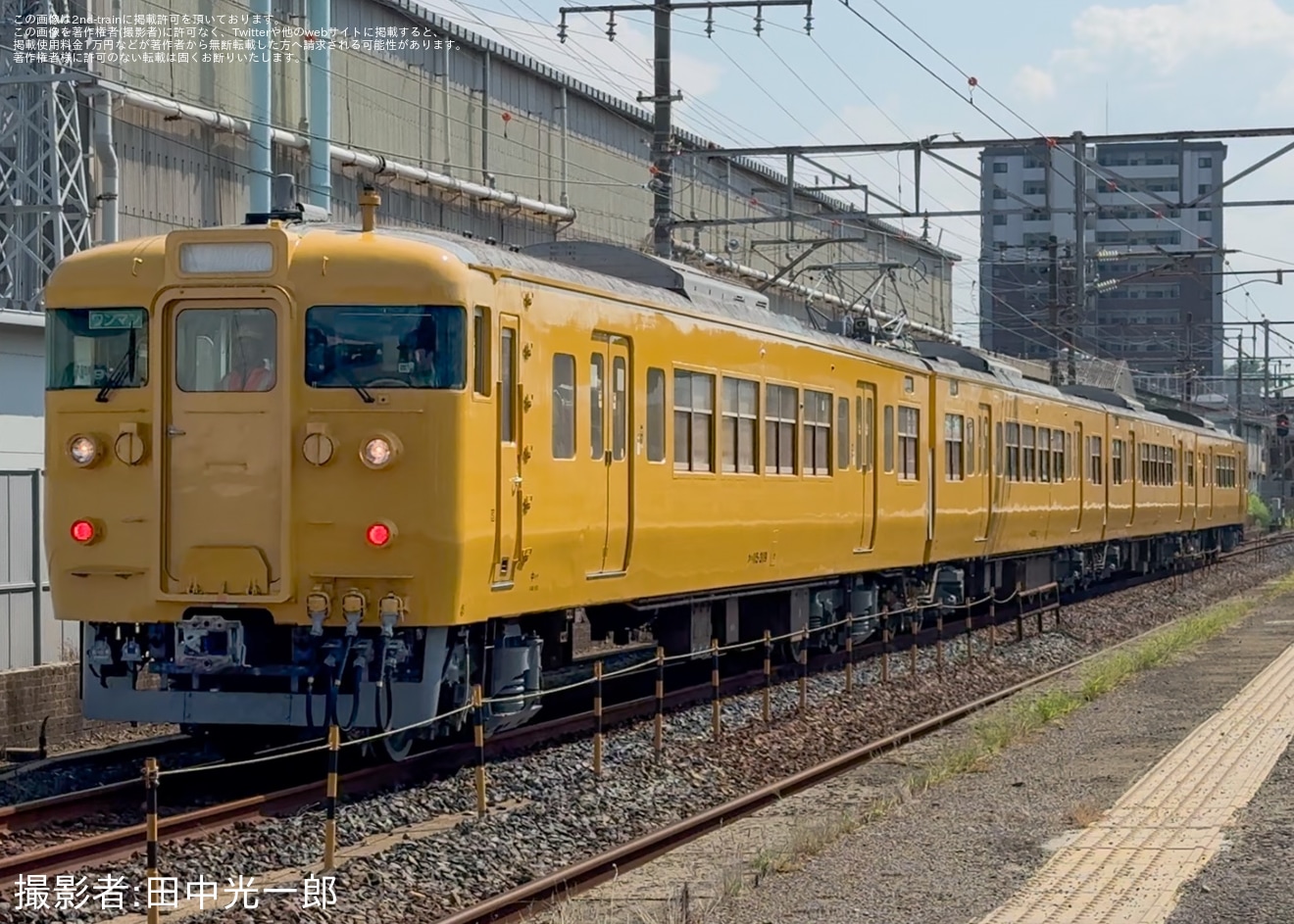 【JR西】115系N-19編成下関総合車両所本所構内試運転の拡大写真