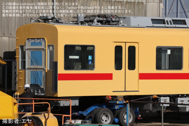 【西鉄】7050形7151Fが多々良車両基地へ搬入・陸送されたことが確認を多々良車両基地付近で撮影した写真