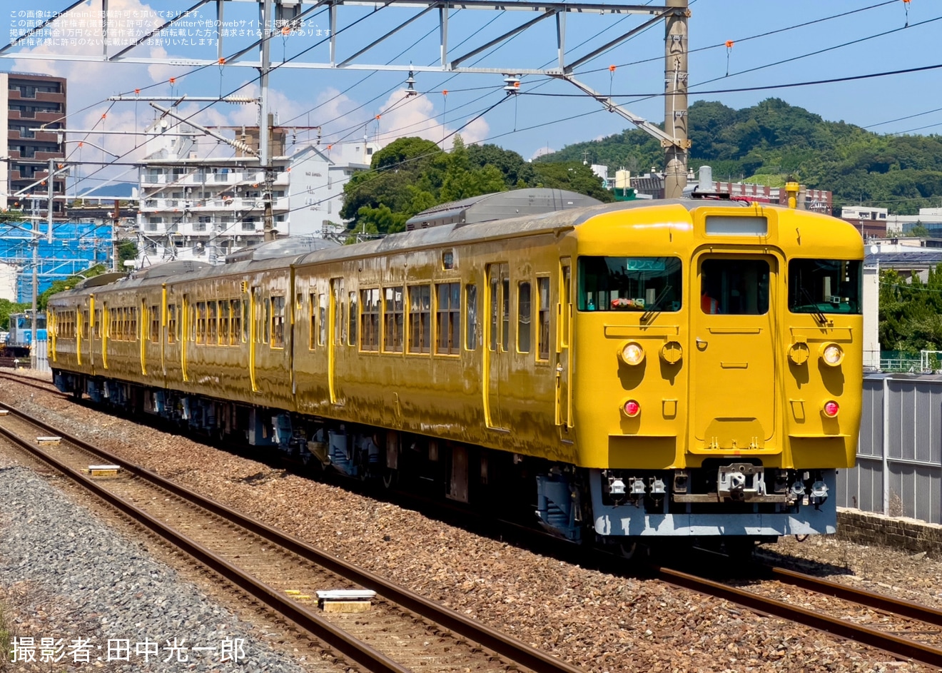 【JR西】115系N-19編成下関総合車両所本所構内試運転の拡大写真
