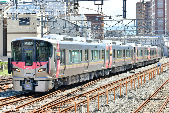 放出～鴫野間で撮影された【JR西】227系R25+R26+L36編成近畿車輛出場