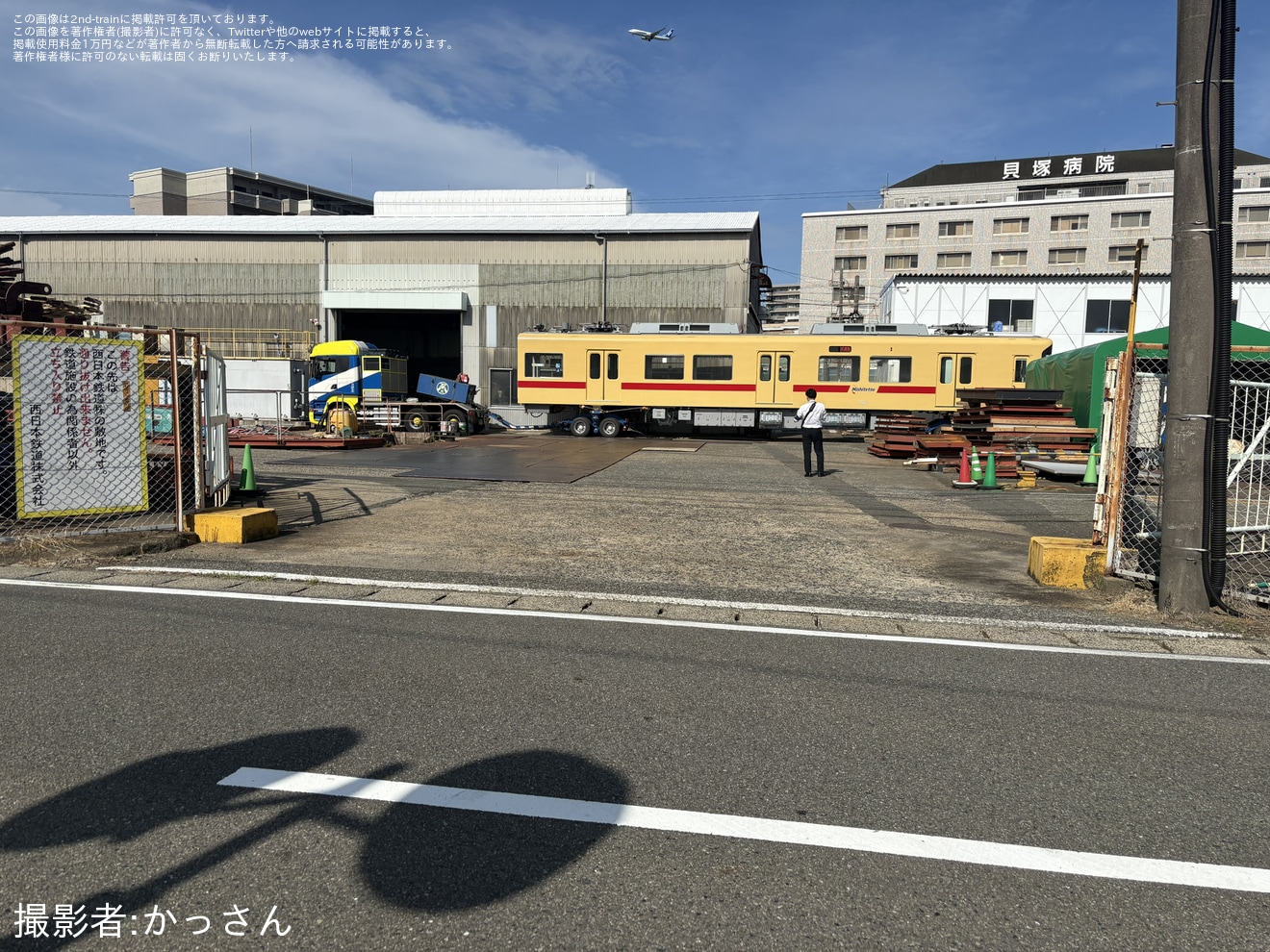 【西鉄】7050形7151Fが多々良車両基地へ搬入・陸送されたことが確認の拡大写真