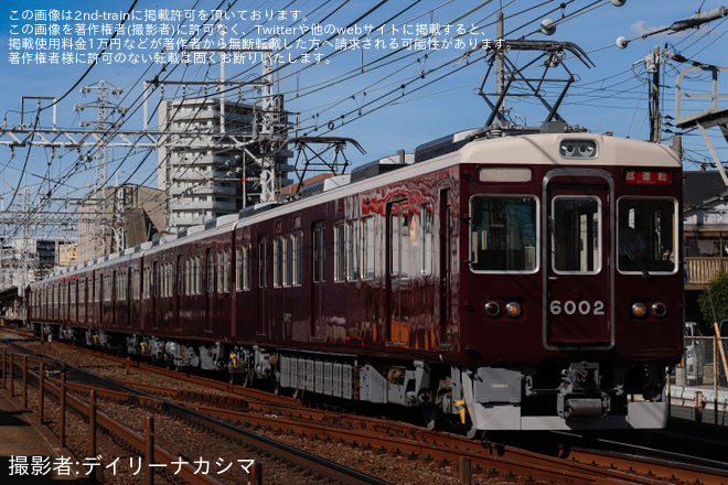 正雀～相川間で撮影された【能勢電】6000系6002F正雀工場出場試運転(202508)