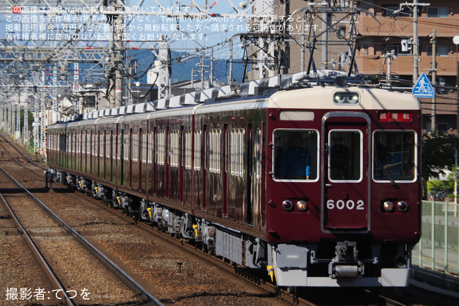 南茨木駅で撮影された【能勢電】6000系6002F正雀工場出場試運転(202508)