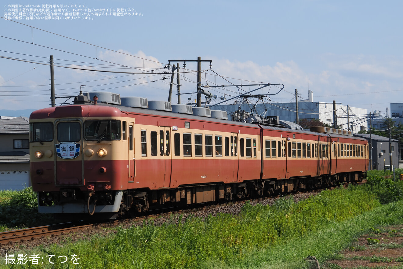 【トキ鉄】「謙信公祭」開催に伴い413系3両編成使用の臨時列車運行の拡大写真