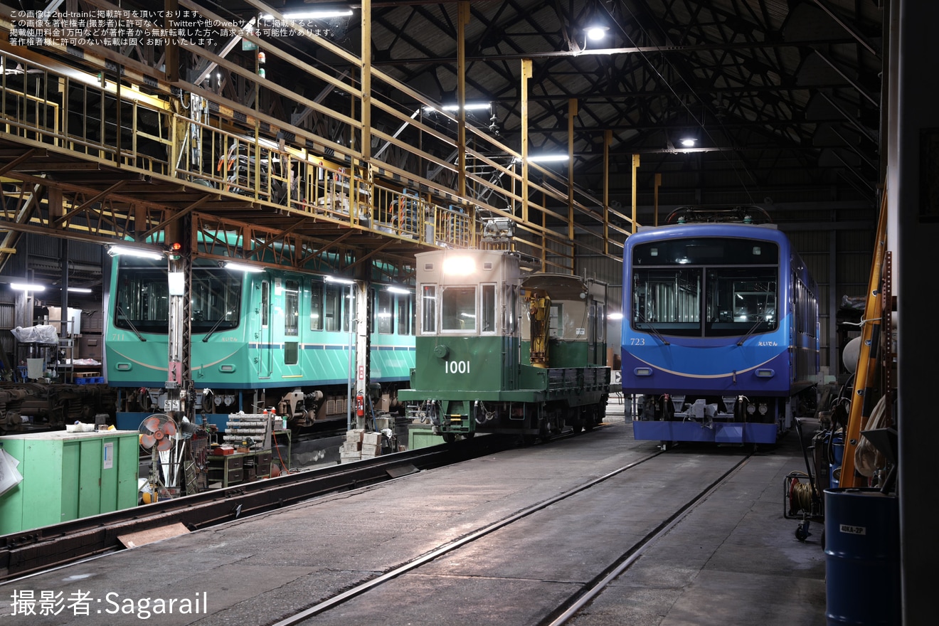 【叡電】「電動貨車『デト1000形1001号』夜間撮影会」開催の拡大写真
