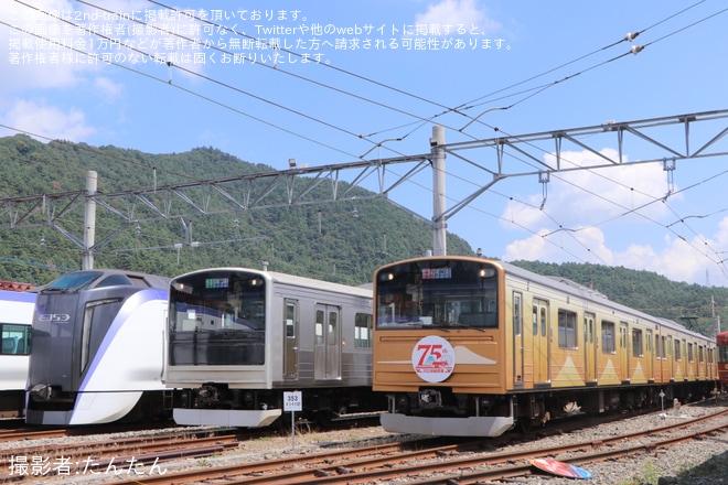 河口湖駅で撮影された【富士山麓】「河口湖線開業75周年記念撮影会」開催