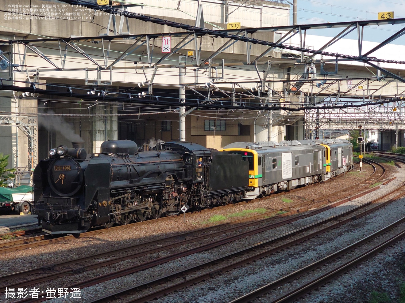 【JR東】D51-498が高崎駅構内で試運転を実施の拡大写真