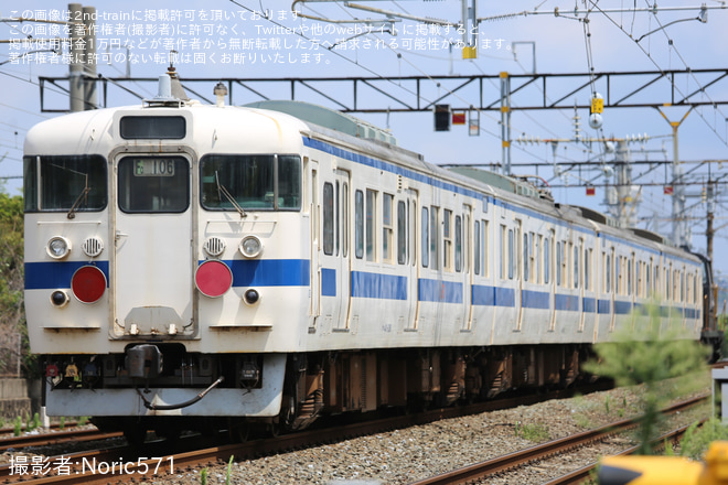 黒崎～八幡間で撮影された【JR九】415系Fo106編成小倉総合車両センターへ配給輸送