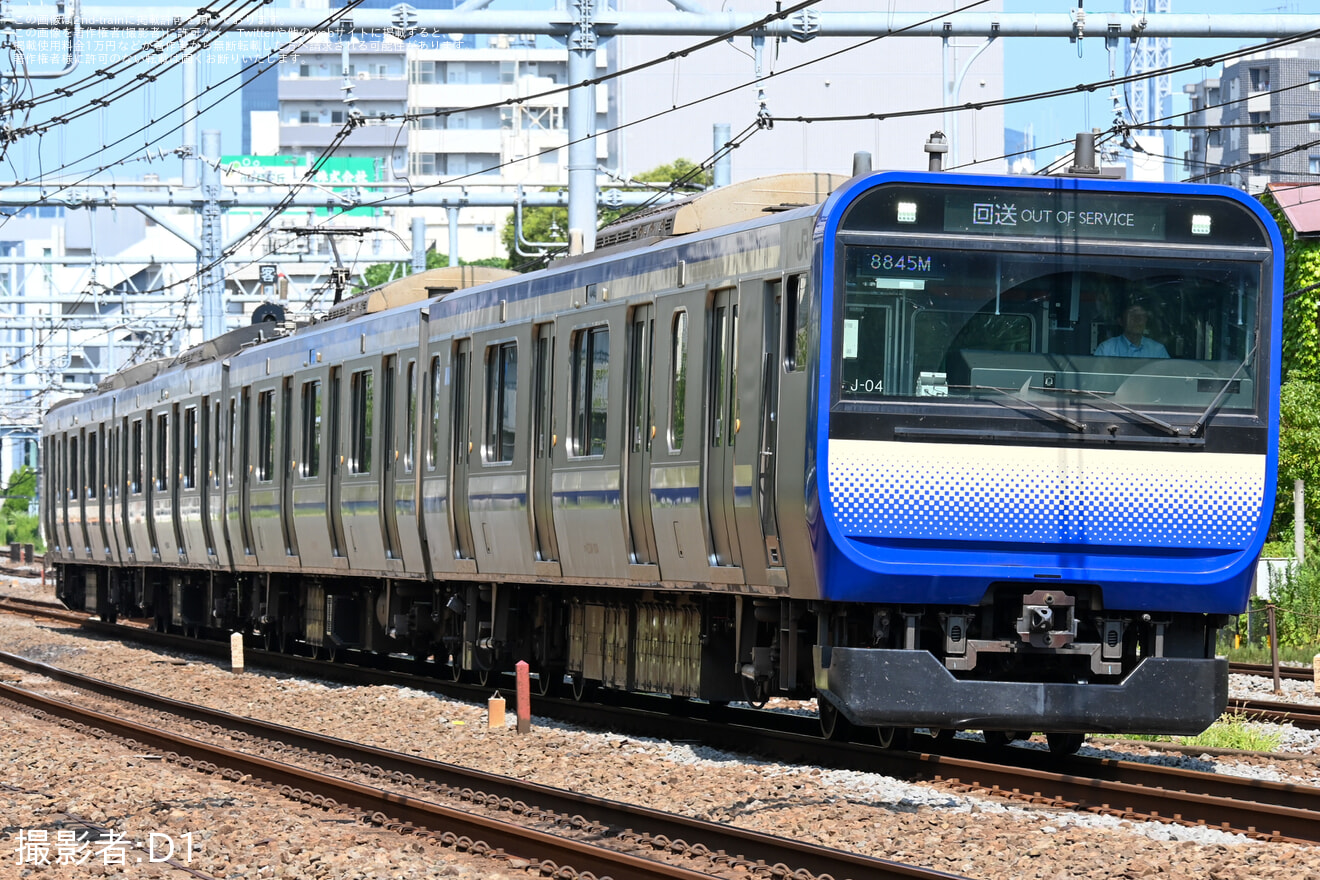 【JR東】E235系クラJ-04編成東京総合車両センター出場回送の拡大写真