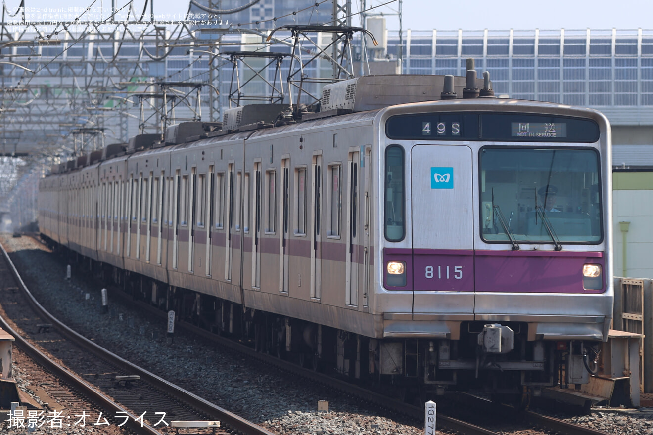 【メトロ】8000系8115F廃車回送の拡大写真