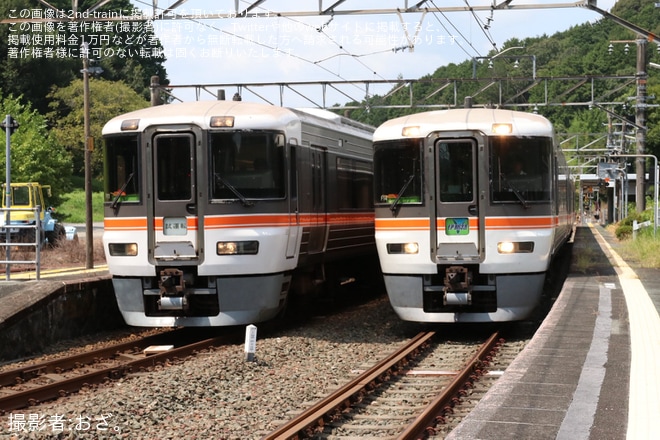 【JR海】373系F11編成が飯田線で試運転を不明で撮影した写真