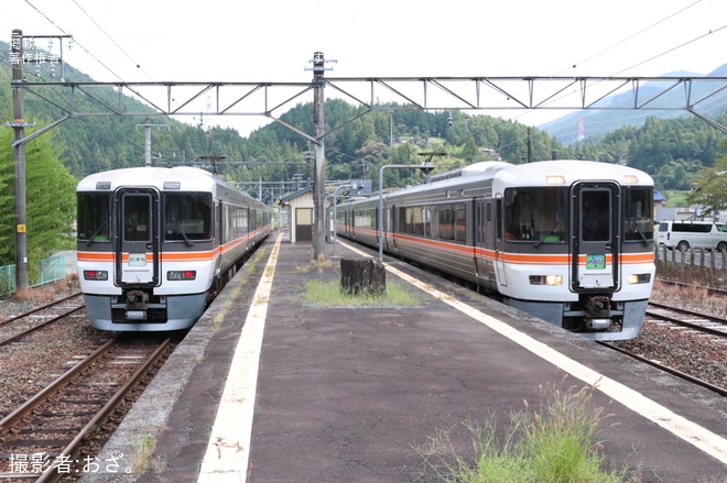 【JR海】373系F11編成が飯田線で試運転を不明で撮影した写真