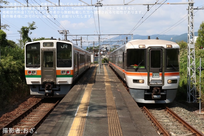 【JR海】373系F11編成が飯田線で試運転を不明で撮影した写真